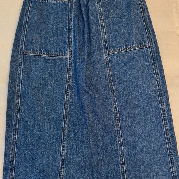 MADEWELL Denim straight skirt kick pleat and zipper in back, Size: 23W, NWOT - Picture 2 of 7